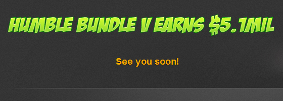 Humble Bundle V Ends